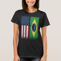 Brazil Brazilian American Flags Proud USA Brazil
