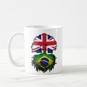 Brazil Brazilian British UK Tree Roots Flag Coffee Mug