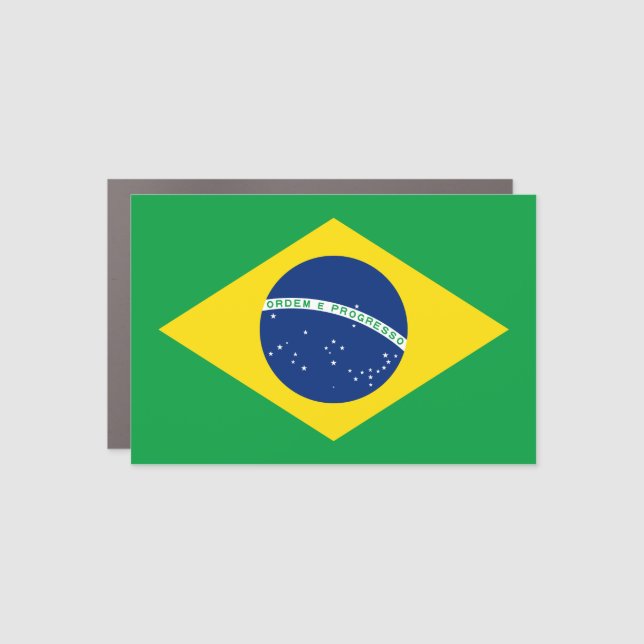 Brazil (Brazilian) Flag Car Magnet (Front)