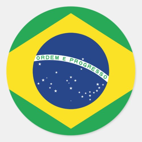Brazil Brazilian Flag Classic Round Sticker