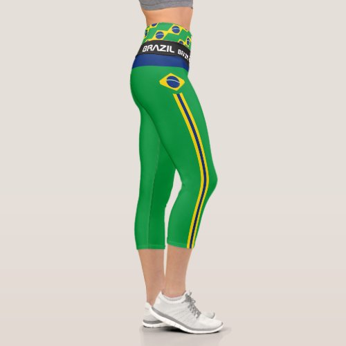 Brazil  Brazilian Flag fashion Fitness Sports C Capri Leggings