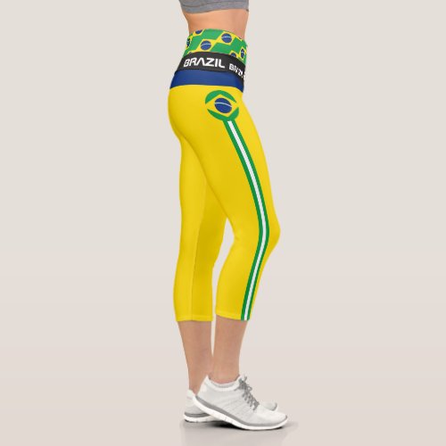 Brazil  Brazilian Flag fashion Fitness Sports Capri Leggings