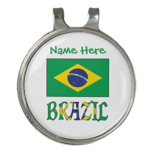 Brazil Brazilian Flag Green Personalization Golf Hat Clip