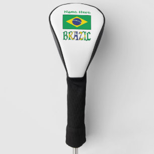 Brazil Brazilian Flag Green Personalization Golf Head Cover