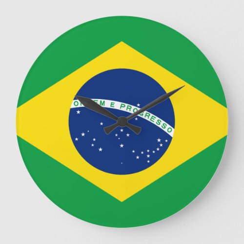 Brazil Brazilian Flag Large Clock