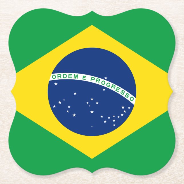 Brazil (Brazilian) Flag Paper Coaster (Front)