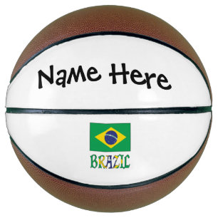 Brazil Brazilian Flag Personalized Name Basketball
