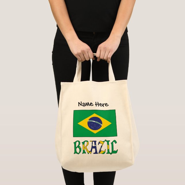 Brazil Brazilian Flag Personalized Tote Bag (Front (Product))