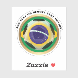Brazil Brazilian Flag Soccer Ball  Sticker
