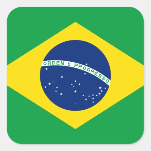 Brazil Brazilian Flag Square Sticker