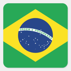 Brazil (Brazilian) Flag Square Sticker