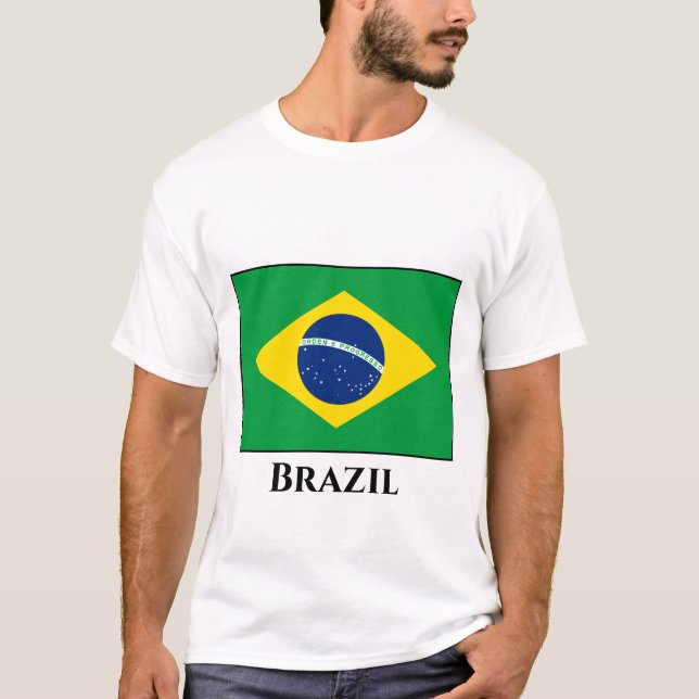Brazil (Brazilian) Flag T-Shirt (Front)