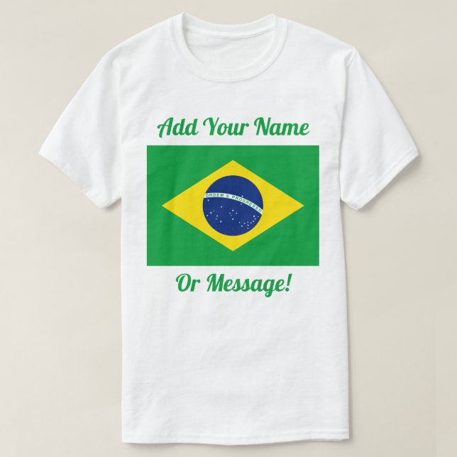 Brazil Brazilian Flag T-Shirt (Design Front)