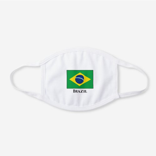 Brazil Brazilian Flag White Cotton Face Mask