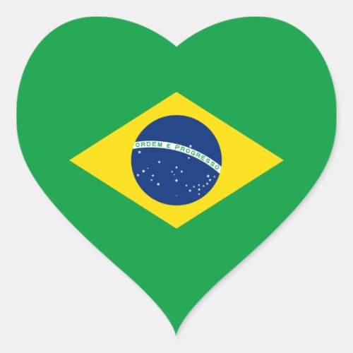 BrazilBrazilian Heart Flag Heart Sticker