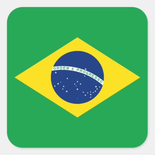 Brazil  Brazilian National Flag Square Sticker