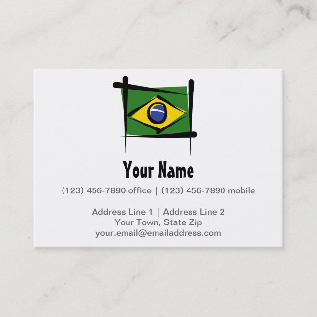 Brazil Brush Flag Business Card (Front)