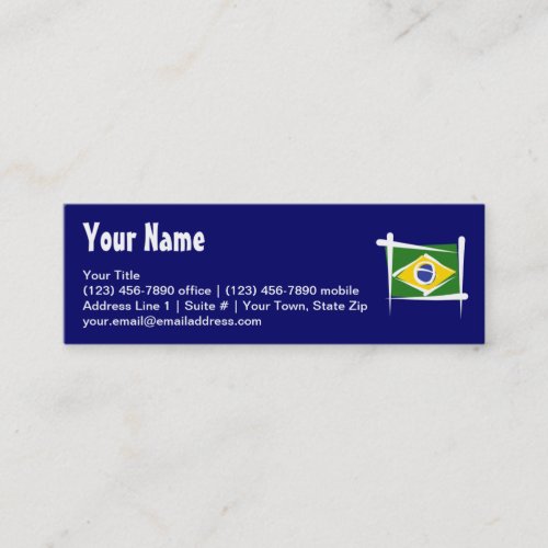 Brazil Brush Flag Business Card