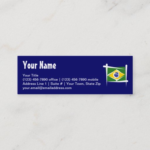 Customizable Brazil Brush Flag Business Card
