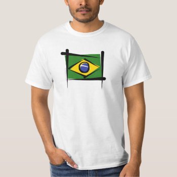 Brazil Brush Flag T-shirt by representshop at Zazzle
