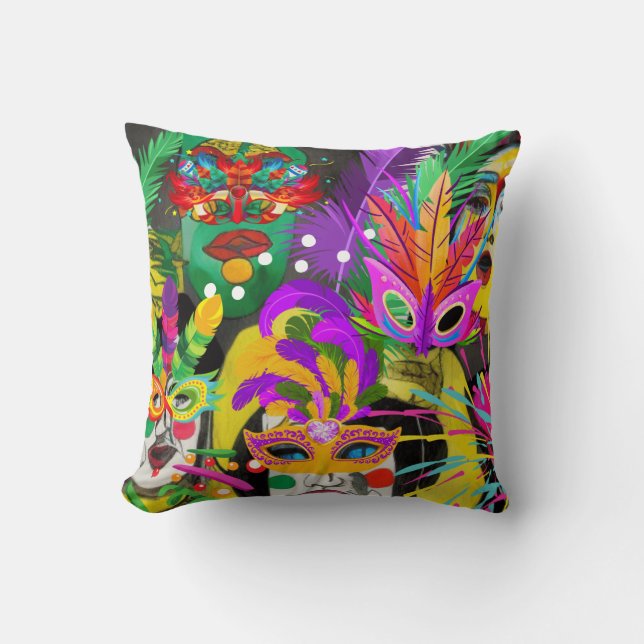 Brazil Carnival Throw Pillow (Front)