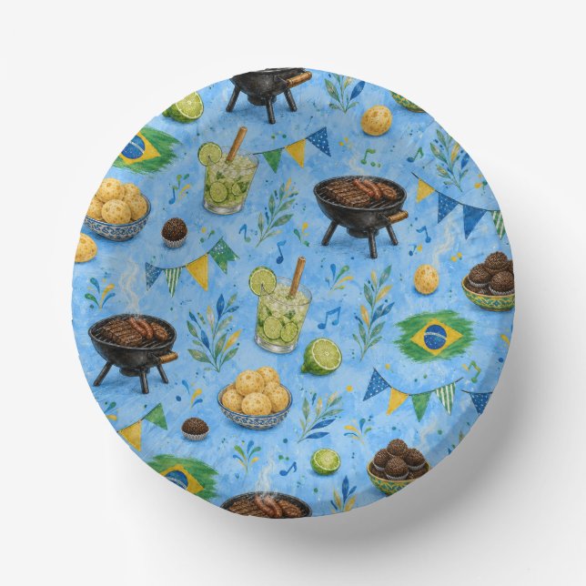 Brazil Celebration Pattern Paper Bowls (Front)