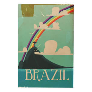 brazil christ the redeemer vintage travel poster