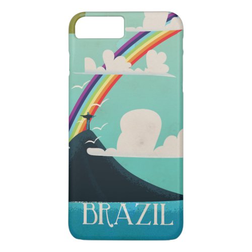 brazil christ the redeemer vintage travel poster iPhone 8 plus7 plus case