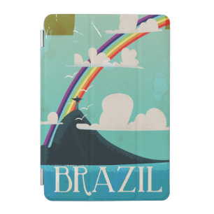brazil christ the redeemer vintage travel poster iPad mini cover