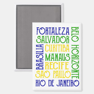 Brazil City Names Rio de Janeiro Sao Paulo Magnet