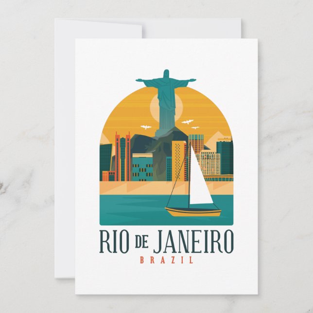 Brazil City Rio de Janeiro Vintage  Invitation (Front)