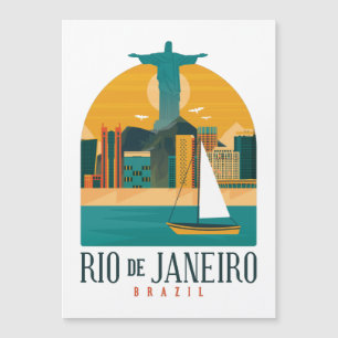 Brazil City Rio de Janeiro Vintage Magnetic Card
