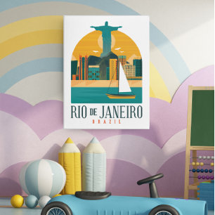 Brazil City Rio de Janeiro Vintage Poster