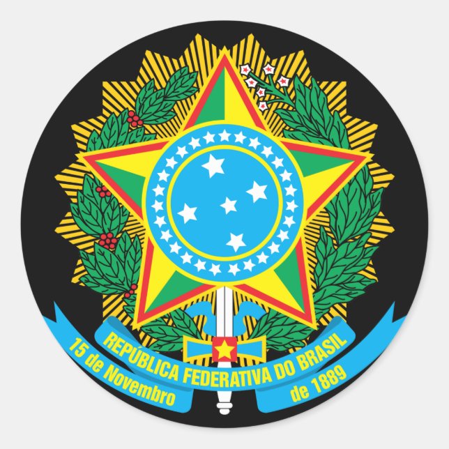 Brazil Coat Arms Sticker (Front)