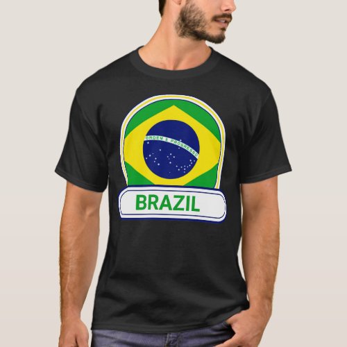 Brazil Country Badge Brazil Flag T_Shirt