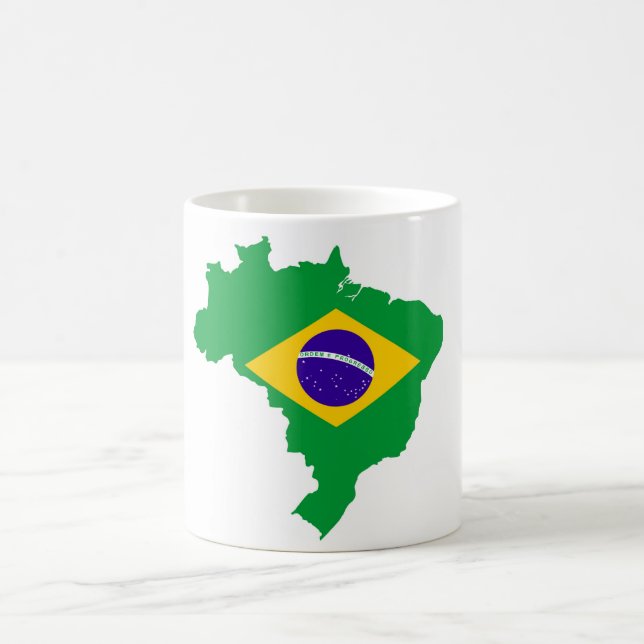 brazil country flag map shape brazilian coffee mug (Center)