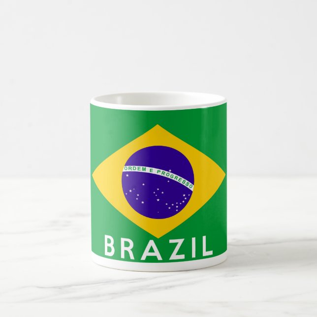 brazil country flag symbol name text coffee mug (Center)