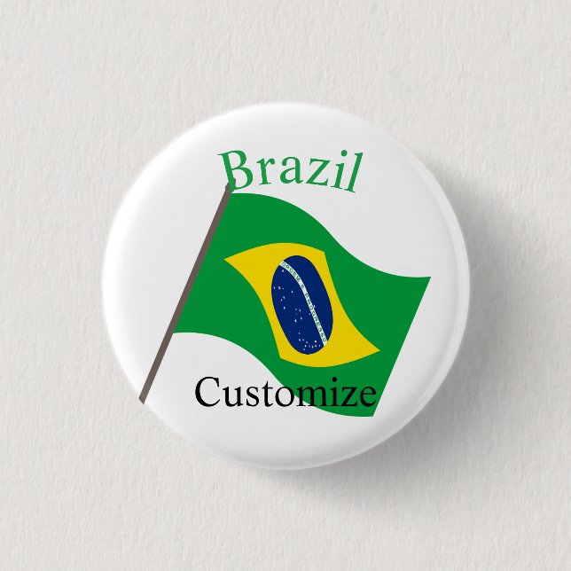 Brazil Country Flag Thunder_Cove Button (Front)