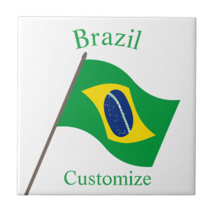 Brazil Country Flag Thunder_Cove Ceramic Tile