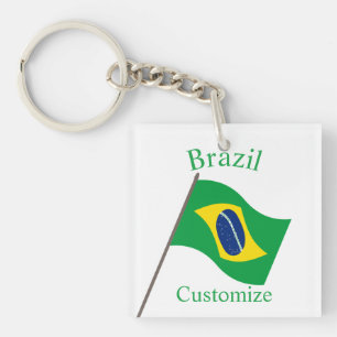 Brazil Country Flag Thunder_Cove Keychain