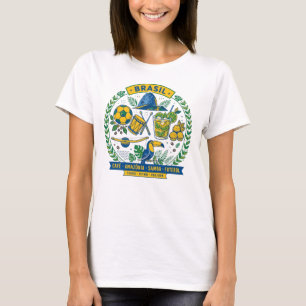 Brazil Culture Badge Cafe Samba Football Amazonia T-Shirt