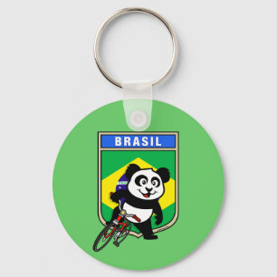 Brazil Cycling Panda Keychain