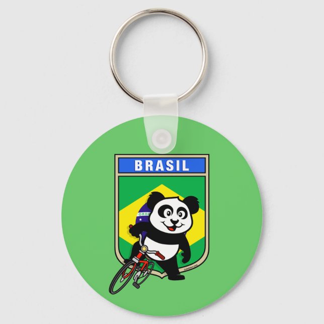 Brazil Cycling Panda Keychain (Front)