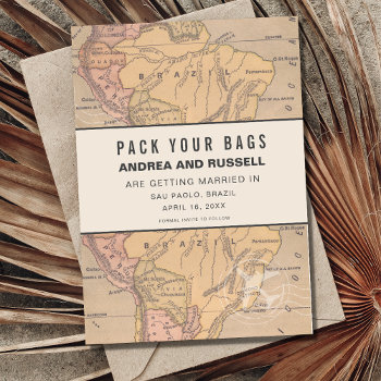 Brazil Destination Wedding Pack Your Bags  Save The Date by stylelily at Zazzle
