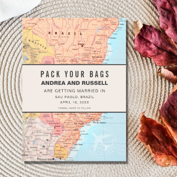 Brazil Destination Wedding Pack Your Bags Save The Date by stylelily at Zazzle
