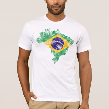 Brazil Distressed Flag T-shirt by LifeEmbellished at Zazzle