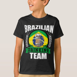 Brazil Drinking Team Funny Brazilian Flag Beer Par T-Shirt