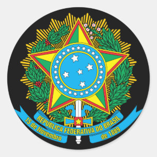 brazil emblem classic round sticker