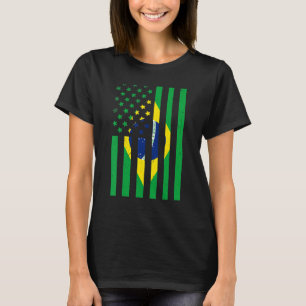 Brazil Flag American USA Flag Brazilian T-Shirt