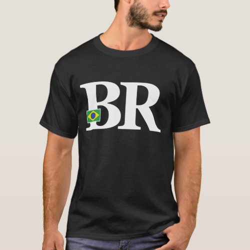 Brazil Flag and Country Initials T_Shirt